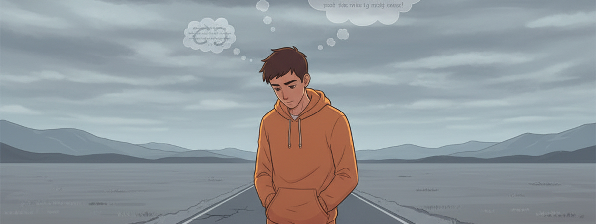 Fatalistic thinking illustration